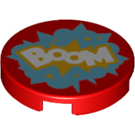 Plaatje in Gallery viewer laden, LEGO® los onderdeel Tegel Rond met Motief Rood 14769pb176