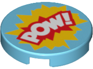 LEGO® Tegel Rond met Motief Medium Azuurblauw 14769pb172