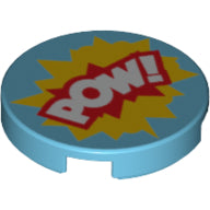 LEGO® Tegel Rond met Motief Medium Azuurblauw 14769pb172