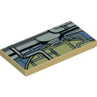 Plaatje in Gallery viewer laden, LEGO® los onderdeel Tegel met Motief Geelbruin 87079pb0355