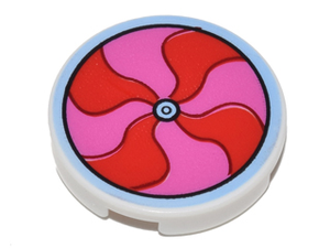 LEGO® los onderdeel Tegel Rond met Motief Wit 14769pb154
