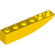 LEGO® los onderdeel Dakpan Gebogen in kleur Geel 42023