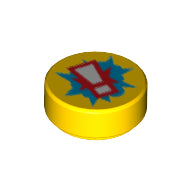 LEGO® los onderdeel Tegel Rond met Motief Geel 98138pb068
