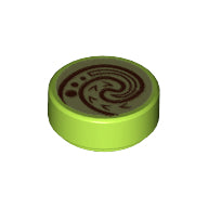 LEGO® los onderdeel Tegel Rond met Motief Limoen 98138pb069