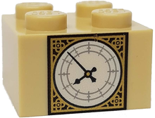 Plaatje in Gallery viewer laden, LEGO® los onderdeel Steen met Motief Geelbruin 3003pb091