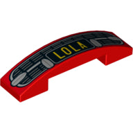LEGO® onderdeel Dakpan Gebogen met Motief Rood 93273pb062