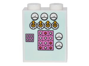 LEGO® los onderdeel Steen met Motief in kleur Wit 3245cpb048