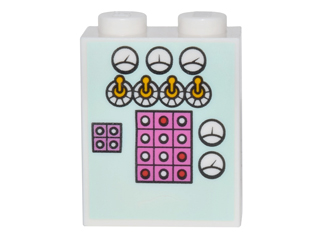 LEGO® los onderdeel Steen met Motief in kleur Wit 3245cpb048
