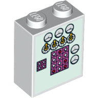 Plaatje in Gallery viewer laden, LEGO® los onderdeel Steen met Motief in kleur Wit 3245cpb048