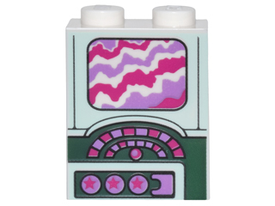 LEGO® los onderdeel Steen met Motief in kleur Wit 3245cpb047