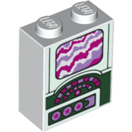 LEGO® los onderdeel Steen met Motief in kleur Wit 3245cpb047