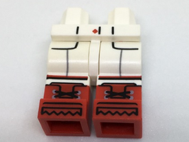 LEGO® los onderdeel Benen met Motief Wit 970c00pb0614