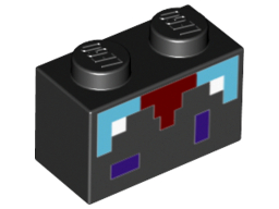 LEGO® los onderdeel Steen met Motief Zwart 3004pb151