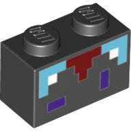 LEGO® los onderdeel Steen met Motief Zwart 3004pb151