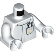 Plaatje in Gallery viewer laden, LEGO® los onderdeel Lijf met Motief Wit 973pb2583c01