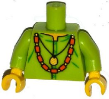 Plaatje in Gallery viewer laden, LEGO® los onderdeel Lijf met Motief Limoen 973pb1874c01