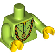 Plaatje in Gallery viewer laden, LEGO® los onderdeel Lijf met Motief Limoen 973pb1874c01