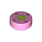 LEGO® onderdeel Tegel Rond met Motief Fel Roze 98138pb060