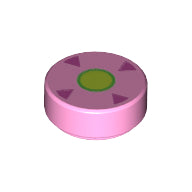 LEGO® onderdeel Tegel Rond met Motief Fel Roze 98138pb060