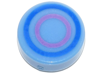 LEGO® Tegel Rond met Motief Medium Blauw 98138pb062