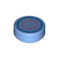 Plaatje in Gallery viewer laden, LEGO® Tegel Rond met Motief Medium Blauw 98138pb062