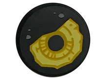 Plaatje in Gallery viewer laden, LEGO® los onderdeel Tegel Rond met Motief Zwart 14769pb183