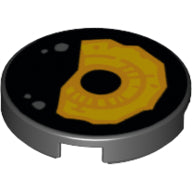 LEGO® los onderdeel Tegel Rond met Motief Zwart 14769pb183