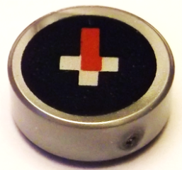 LEGO® los onderdeel Tegel Rond met Motief Zilver 98138pb073