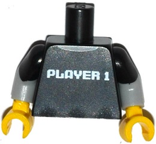 Plaatje in Gallery viewer laden, LEGO® los onderdeel Lijf met Motief Zwart 973pb1783c01