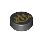 LEGO® los onderdeel Tegel Rond met Motief Zwart 98138pb071