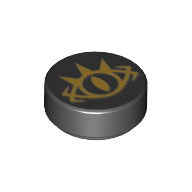 LEGO® los onderdeel Tegel Rond met Motief Zwart 98138pb071
