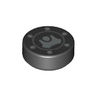 LEGO® los onderdeel Tegel Rond met Motief Zwart 98138pb059