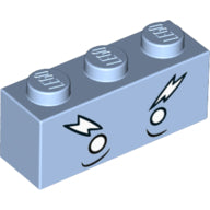 Plaatje in Gallery viewer laden, LEGO® onderdeel Steen met Motief Helder Lichtblauw 3622pb071
