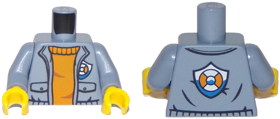 LEGO® los onderdeel Lijf met Motief Zandblauw 973pb2864c01