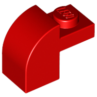 LEGO® los onderdeel Dakpan Gebogen in kleur Rood 6091