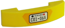 Plaatje in Gallery viewer laden, LEGO® onderdeel Dakpan Gebogen met Motief Geel 93273pb066