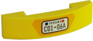 LEGO® onderdeel Dakpan Gebogen met Motief Geel 93273pb066