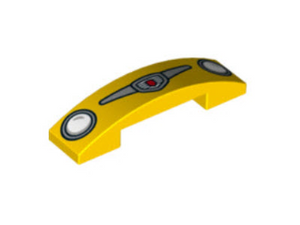 LEGO® onderdeel Dakpan Gebogen met Motief Geel 93273pb074