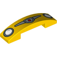 LEGO® onderdeel Dakpan Gebogen met Motief Geel 93273pb074