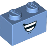 Plaatje in Gallery viewer laden, LEGO® los onderdeel Steen met Motief Medium Blauw 3004pb159