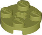 LEGO® los onderdeel Plaat Rond in kleur Olijfgroen 4032