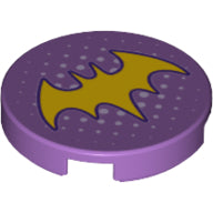Plaatje in Gallery viewer laden, LEGO® Tegel Rond met Motief Medium Lavendel 14769pb192