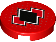 Plaatje in Gallery viewer laden, LEGO® los onderdeel Tegel Rond met Motief Rood 14769pb193