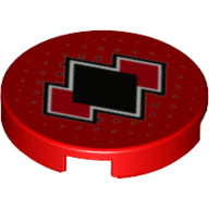 Plaatje in Gallery viewer laden, LEGO® los onderdeel Tegel Rond met Motief Rood 14769pb193