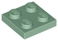 Plaatje in Gallery viewer laden, LEGO® los onderdeel Plaat Algemeen in kleur Zandgroen 3022