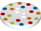 LEGO® los onderdeel Tegel Rond met Motief Wit 32627pb01
