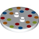 LEGO® los onderdeel Tegel Rond met Motief Wit 32627pb01