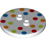 LEGO® los onderdeel Tegel Rond met Motief Wit 32627pb01