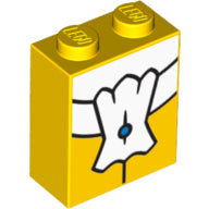Plaatje in Gallery viewer laden, LEGO® los onderdeel Steen met Motief Geel 3245cpb049