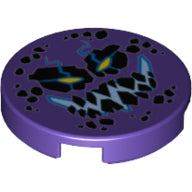 LEGO® onderdeel Tegel Rond met Motief Donkerpaars 14769pb187